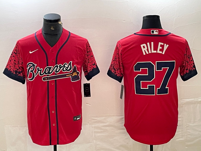 Men's Atlanta Braves Austin Riley #27 Red Jersey